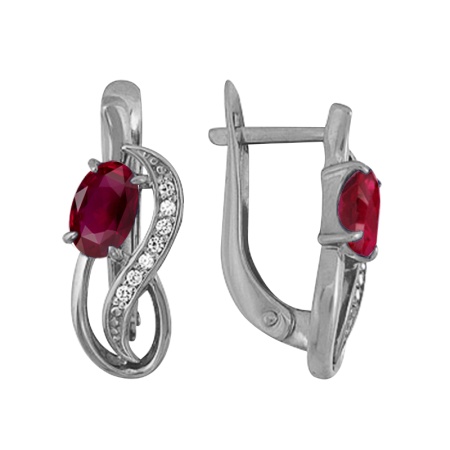 Купить оптом серьги из серебра с рубином 3027014286 от Krasnoe