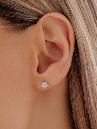 Купить оптом пусеты из серебра с фианитами 2340205273л от Krasnoe