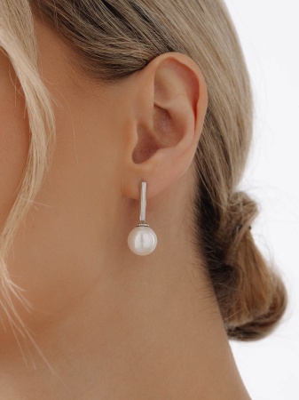 Купить оптом серьги из серебра с жемчугами 2340240821 от Krasnoe