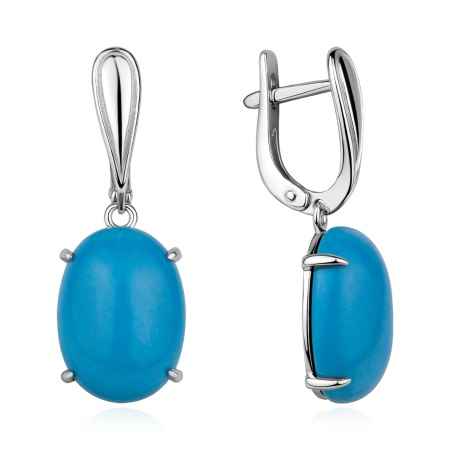 Купить оптом серьги из серебра с бирюзой 2340Б25893 от Krasnoe