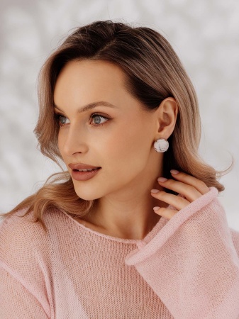 Купить оптом серьги из серебра с кахолонгами 2340К05894 от Krasnoe