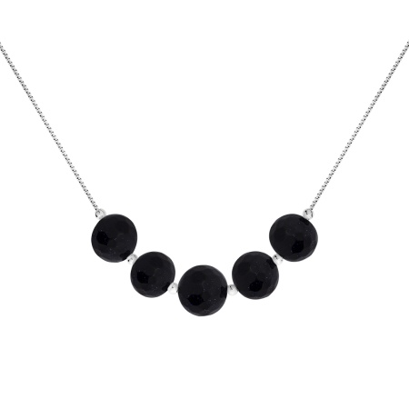 Купить оптом колье из серебра с синтетическими авантюринами 8340363062-1-50-80 от Krasnoe