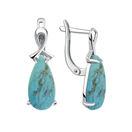 Купить оптом серьги из серебра с бирюзой 2340311979 от Krasnoe