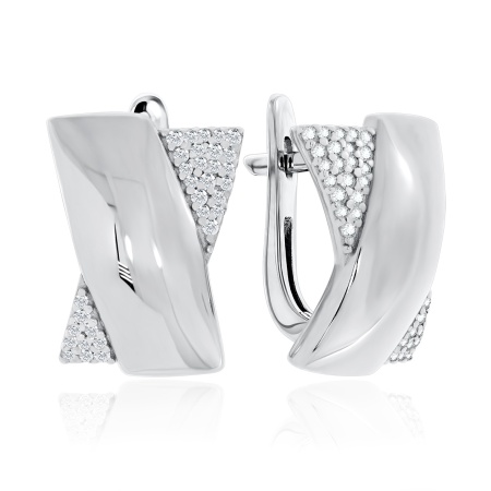 Купить оптом серьги из серебра с фианитами 2340201133л от Krasnoe