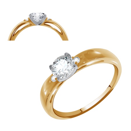 Купить оптом кольцо из серебра с фианитами 1329200259 от Krasnoe