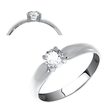 Купить оптом кольцо из серебра с фианитом 1340200257 от Krasnoe