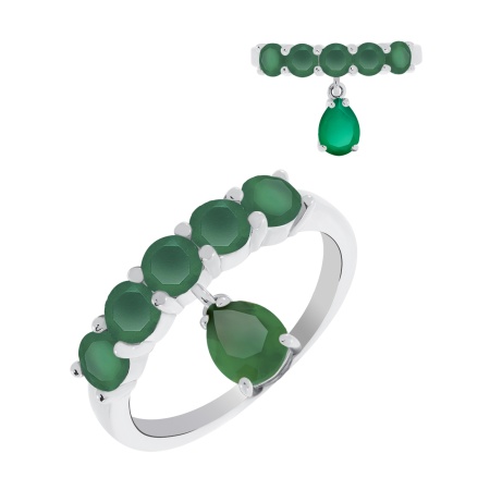 Купить оптом кольцо из серебра с агатами 1340391712-60 от Krasnoe