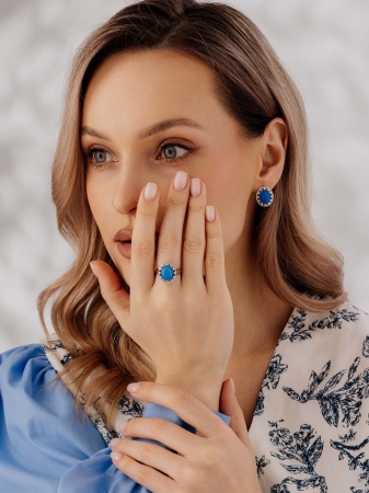 Купить оптом серьги из серебра с агатами и фианитами 2340390973л-70 от Krasnoe