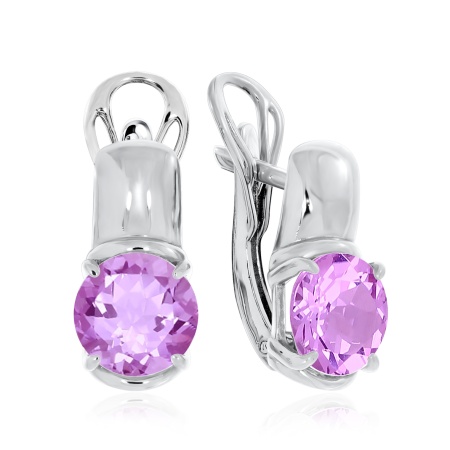 Купить оптом серьги из серебра с аметистами 2340061117 от Krasnoe
