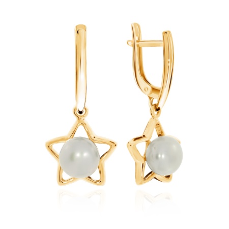 Купить оптом серьги из серебра с жемчугами 2320050889 от Krasnoe