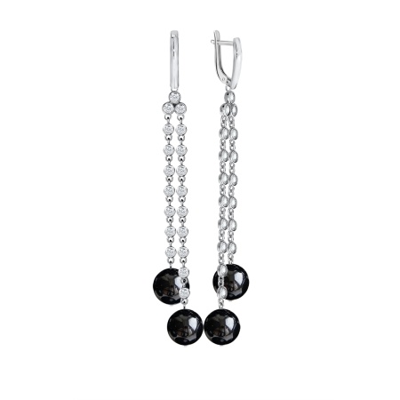 Купить оптом серьги из серебра с агатами и фианитами 2340390543л-20 от Krasnoe