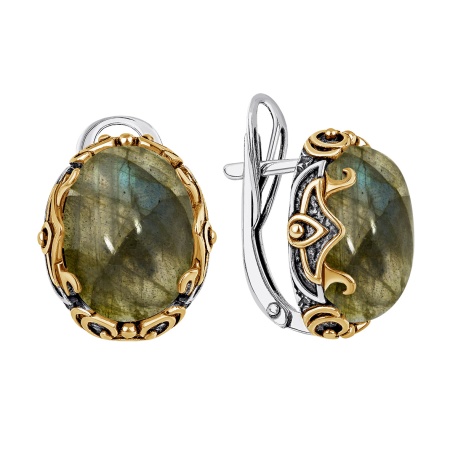 Купить оптом серьги из серебра с лабрадоритами 2317Л05166 от Krasnoe