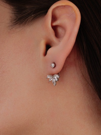 Купить оптом серьги из серебра с фианитами 2340205392 от Krasnoe