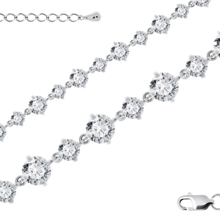 Купить оптом браслет из серебра с фианитами 4340200692-16 от Krasnoe