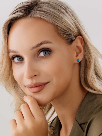 Купить оптом пусеты из серебра с агатами П340392650-70 от Krasnoe
