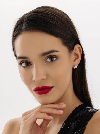 Купить оптом пусеты из серебра с фианитами 2340201912-1 от Krasnoe