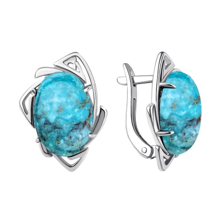 Купить оптом серьги из серебра с бирюзой 2340311993 от Krasnoe