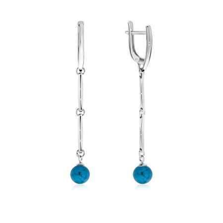 Купить оптом серьги из серебра с бирюзой 2340310736 от Krasnoe