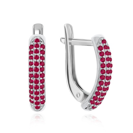 Купить оптом серьги из серебра с натуральными корундами 2340220167-30 от Krasnoe
