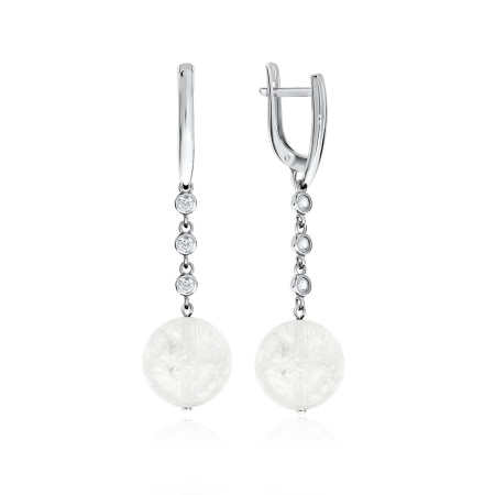 Купить оптом серьги из серебра с кварцем и фианитами 2340671225л-10 от Krasnoe