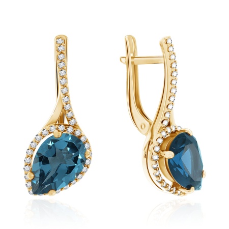 Купить оптом серьги из серебра с топазами и фианитами 2320700120-76 от Krasnoe