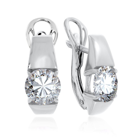 Купить оптом серьги из серебра с фианитами 2340201118-1 от Krasnoe