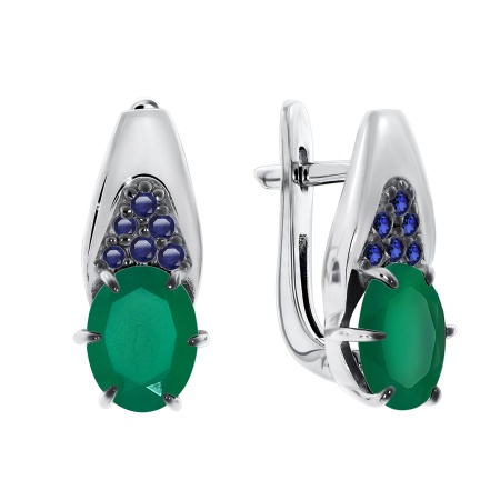 Купить оптом серьги из серебра с агатом и ситаллами 2348390983л-82 от Krasnoe