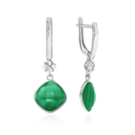 Купить оптом серьги из серебра с агатами и фианитами 2340392916-60 от Krasnoe