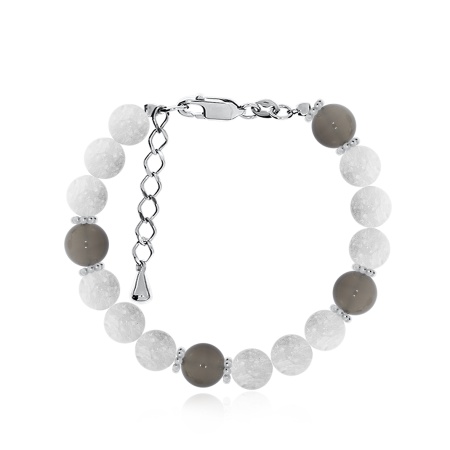 Купить оптом браслет из серебра с агатами и кварцем 4340876441-16-1-53 от Krasnoe