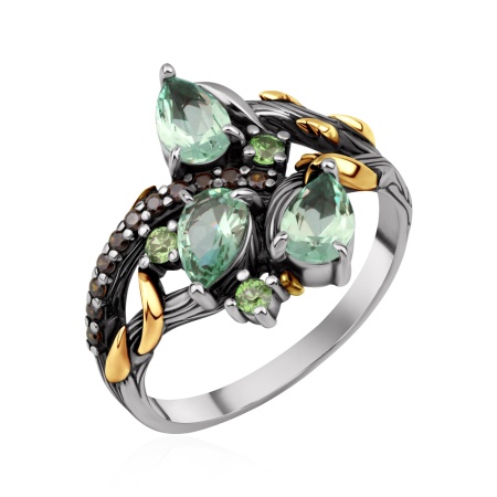 Купить оптом кольцо из серебра с ситаллами 1317С22125л-67 от Krasnoe