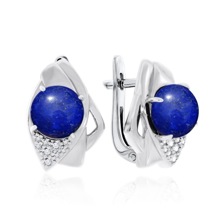 Купить оптом серьги из серебра с лазуритами и фианитами 2340472365 от Krasnoe