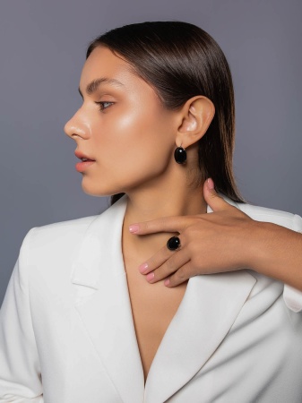 Купить оптом серьги из серебра с агатами 2340395731-20 от Krasnoe