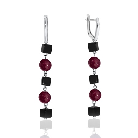 Купить оптом серьги из серебра с агатами 2340870672-21 от Krasnoe