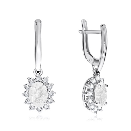 Купить оптом серьги из серебра с кварцем и фианитами 2340670216л от Krasnoe