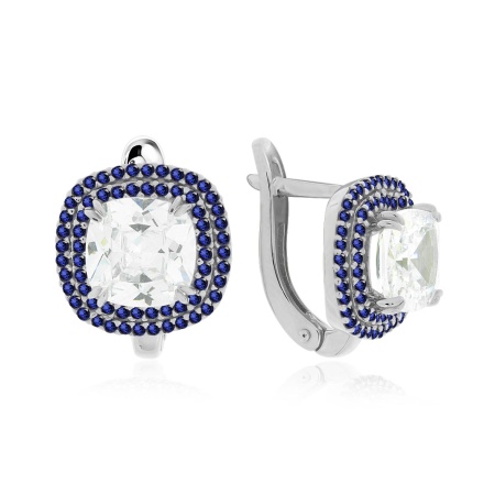 Купить оптом серьги из серебра с фианитами и ситаллами 2340201562л-82 от Krasnoe