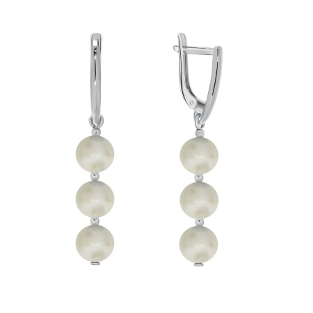 Купить оптом серьги из серебра с жемчугами 2340050314 от Krasnoe