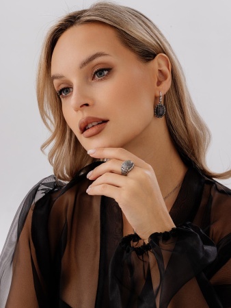 Купить оптом серьги из серебра с лабрадоритами 2310Л05173-1 от Krasnoe