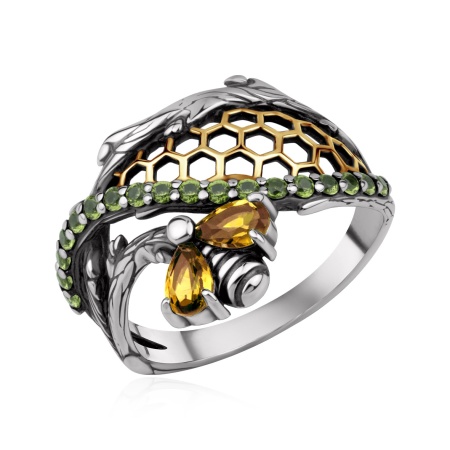 Купить оптом кольцо из серебра с ситаллами 1317С22130л-19 от Krasnoe