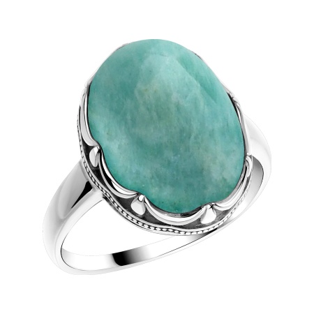Купить оптом кольцо из серебра с амазонитом 1340375121 от Krasnoe