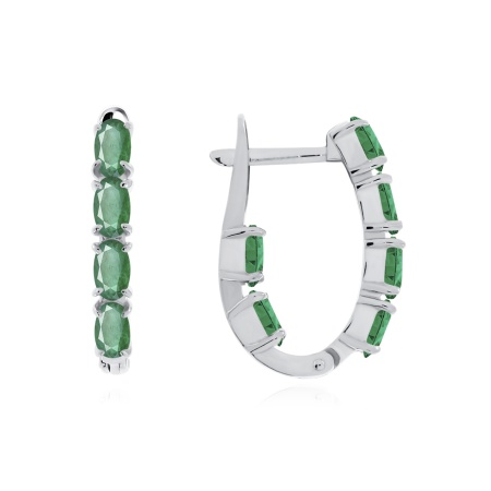 Купить оптом серьги из серебра с изумрудами 2340011164-2 от Krasnoe