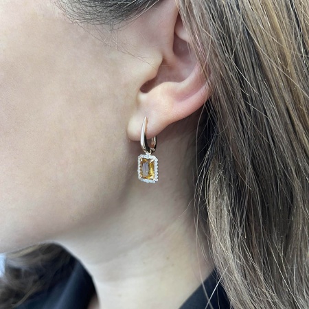 Купить оптом серьги из серебра с цитринами и фианитами 2320111959л от Krasnoe