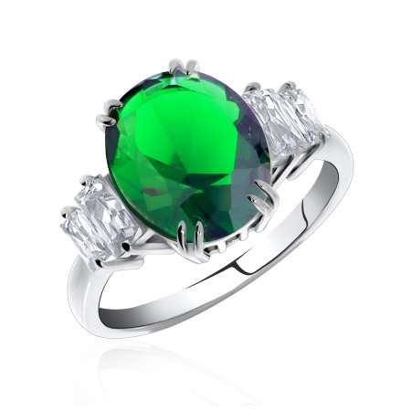 Купить оптом кольцо из серебра с кварцем и фианитами 1340180227-60 от Krasnoe