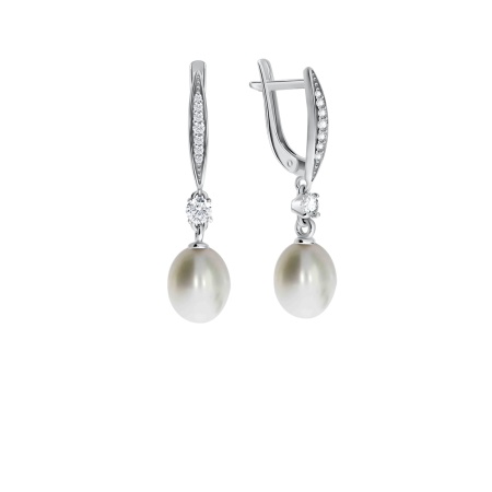 Купить оптом серьги из серебра с жемчугом 3887013606л от Krasnoe