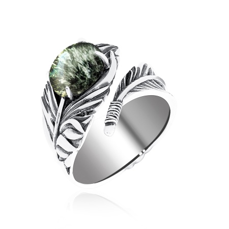 Купить оптом кольцо из серебра с серафинитом 1310921601 от Krasnoe