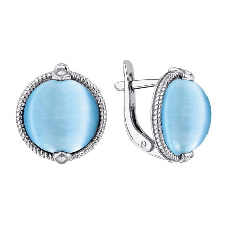 Купить оптом серьги из серебра с кошачий глазами 2340265152-70 от Krasnoe