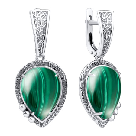 Купить оптом серьги из серебра с малахитами 2310385788 от Krasnoe
