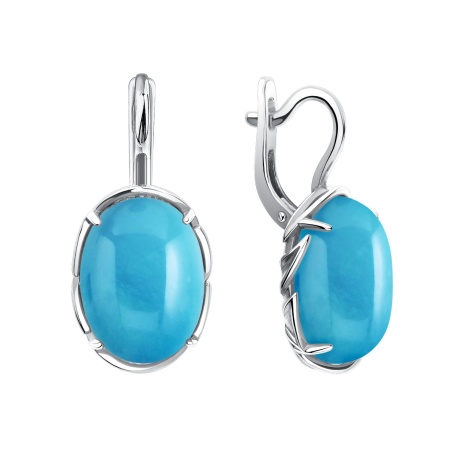 Купить оптом серьги из серебра с бирюзой 2340315707 от Krasnoe