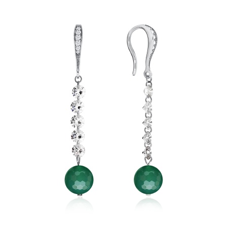 Купить оптом серьги из серебра с агатами и фианитами 2340390611-60 от Krasnoe