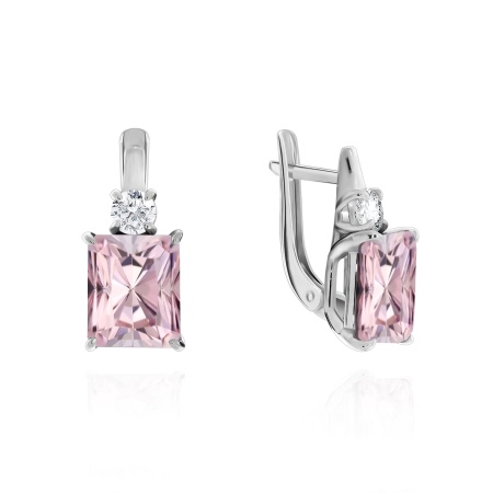 Купить оптом серьги из серебра с кварцем и фианитами 2340100286-30 от Krasnoe