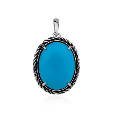 Купить оптом подвеска из серебра с бирюзой 3310Б26399 от Krasnoe